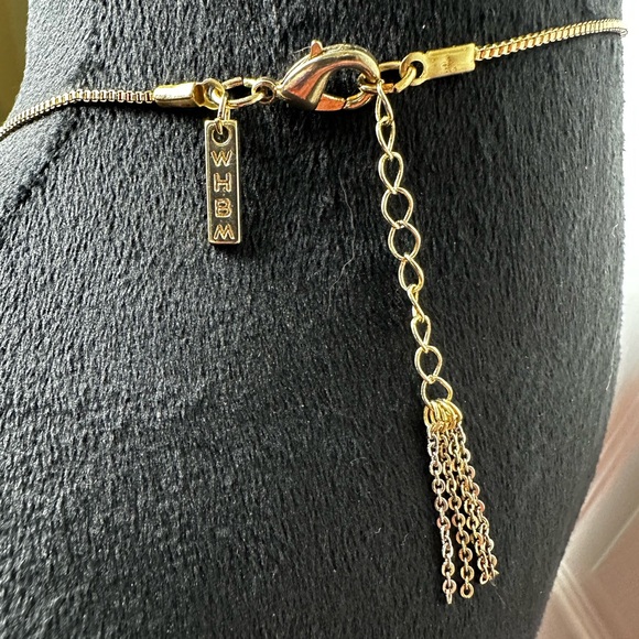 Fashion necklace - mixed metal with clear stone - Picture 4 of 4